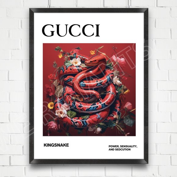 Gucci KINGSNAKE Print 11 x 14  Gucci Wall Decor Fashion Art Gucci Animal Theme - Picture 1 of 2